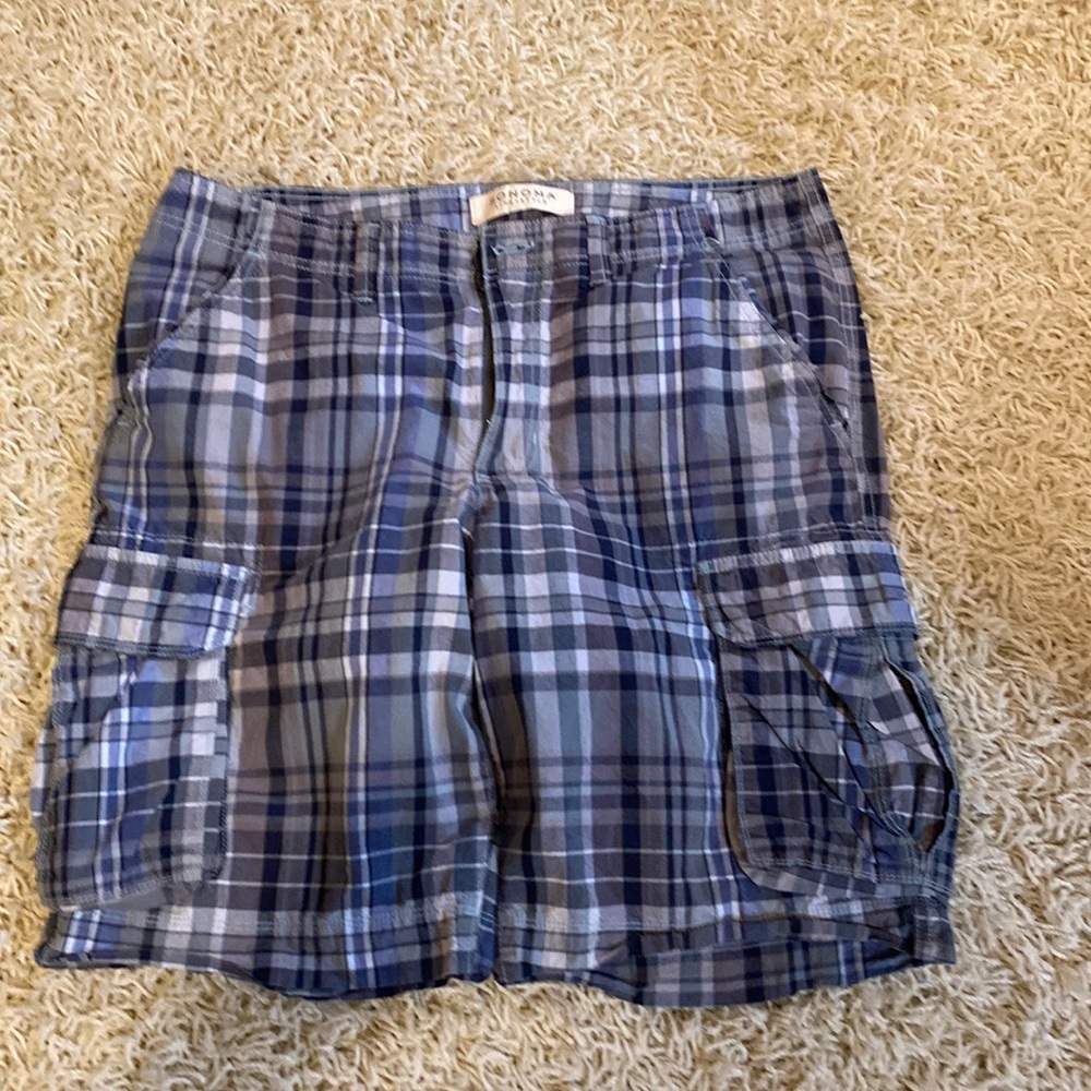 Mens Sonoma plaid cargo pants - size 36 great condition!